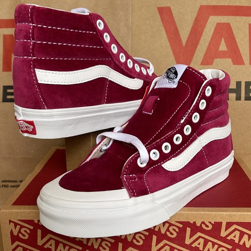 Vans Sk8-Hi Reissue 13 Velvet Beet Red/True White sneakers WMNS - Picture 9 of 16